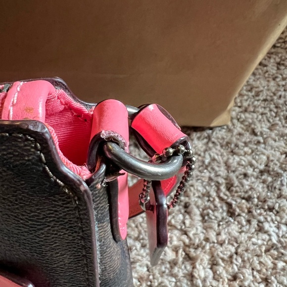 Coach Brown, Black & Pink Crossbody Bag with Signature Design - Picture 7 of 7